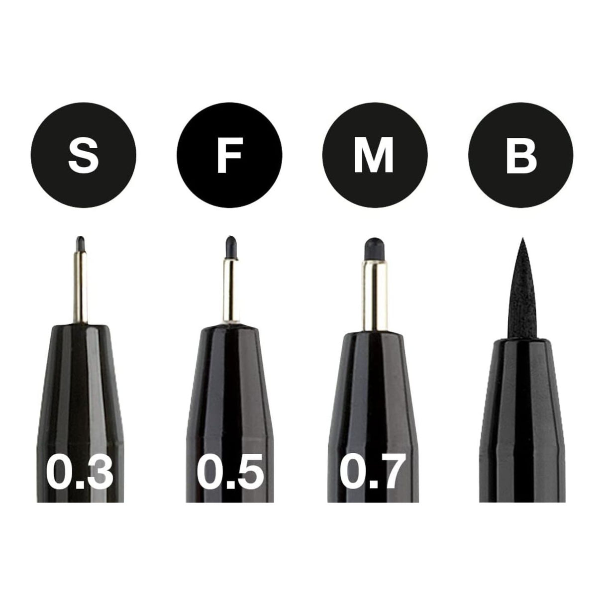 Faber-Castell Pitt - Set 4 Tiralíneas Negro Surtidos