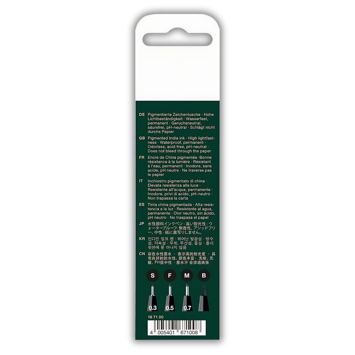 Faber-Castell Pitt - Set 4 Tiralíneas Negro Surtidos