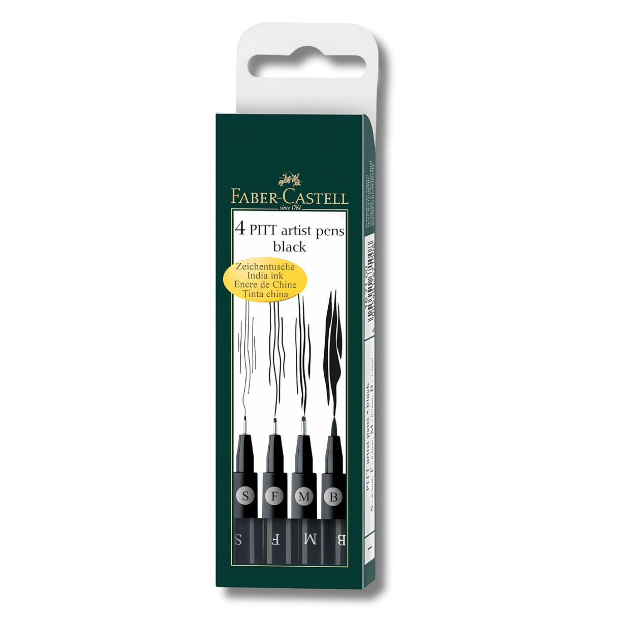 Faber-Castell Pitt - Set 4 Tiralíneas Negro Surtidos