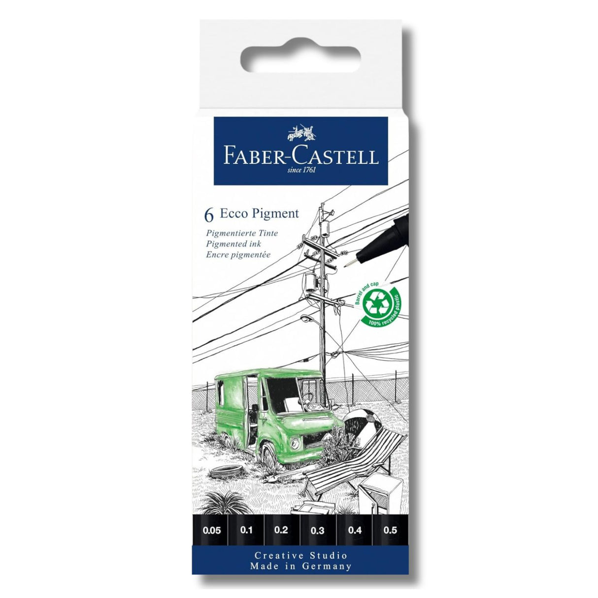 Faber Castell - Set 6 Tiralíneas Ecco Pigment