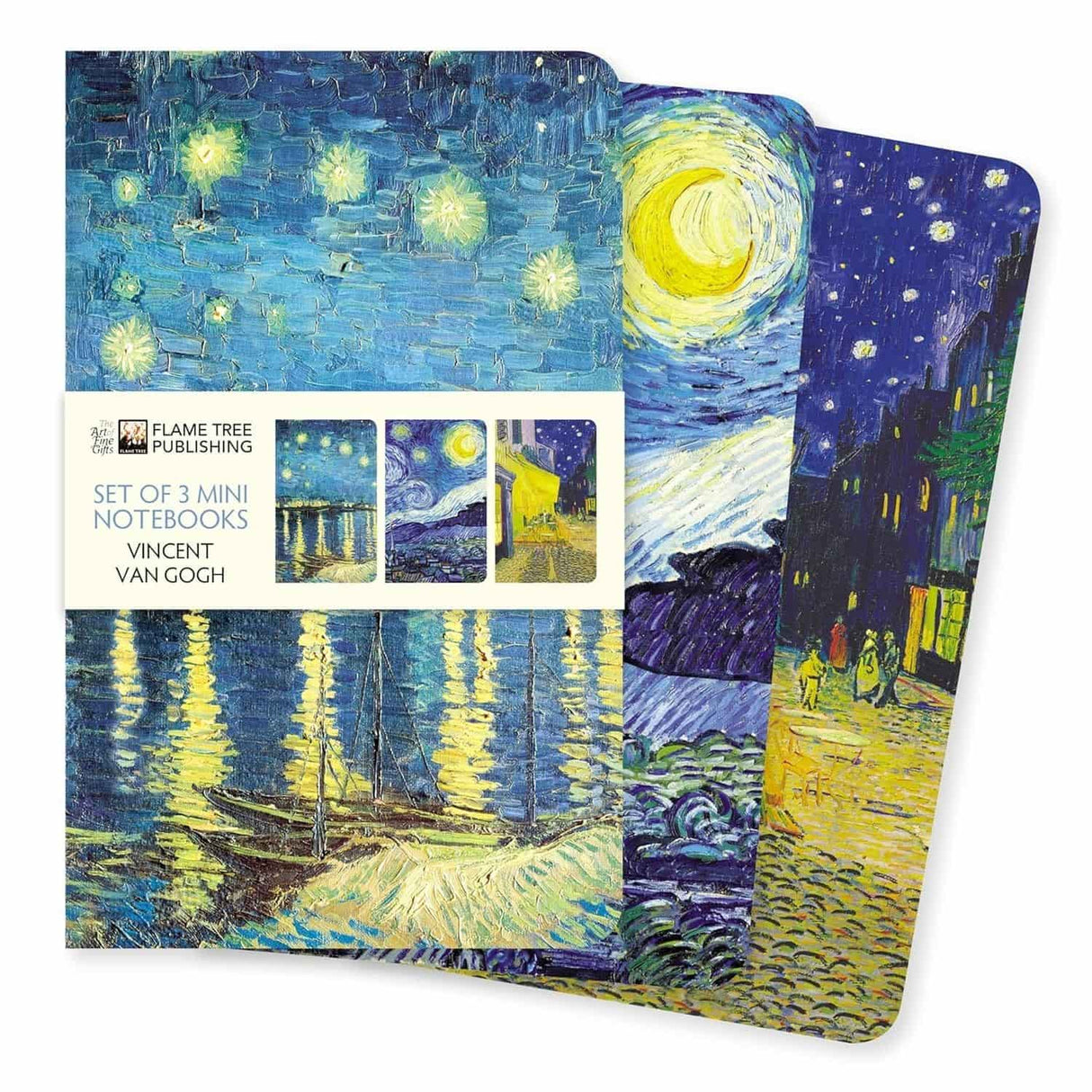 Flame Tree - Set 3 Libretas Mini, Líneas y Lisa Vincent Van Gogh