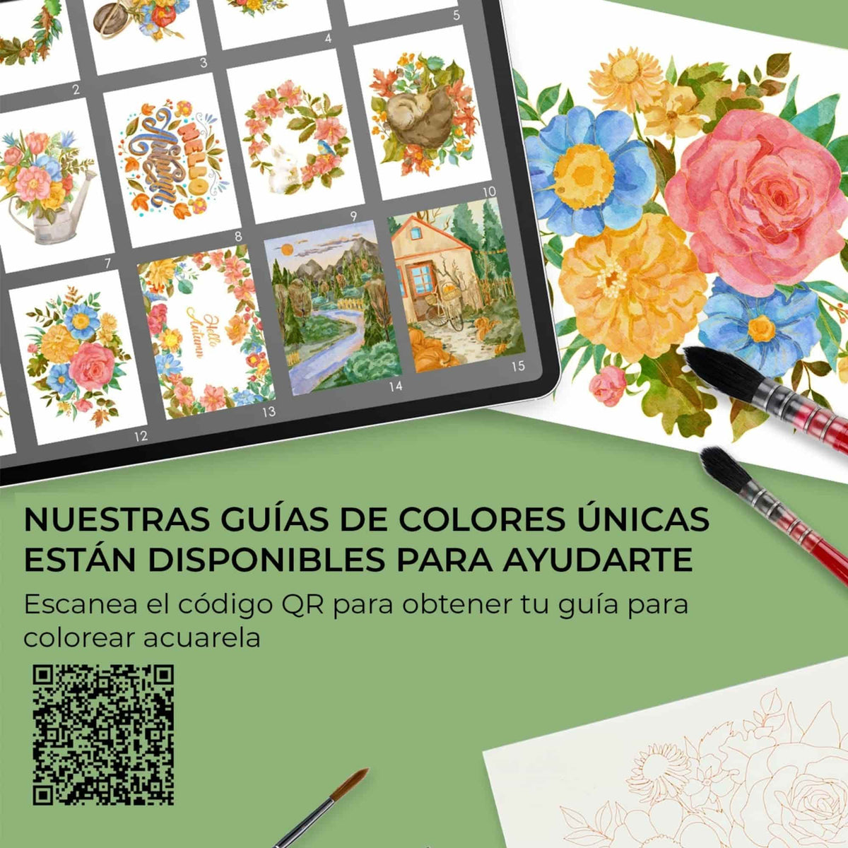Grabie Coloring Club - Kit Acuarelas Autumn Libreta y Libro