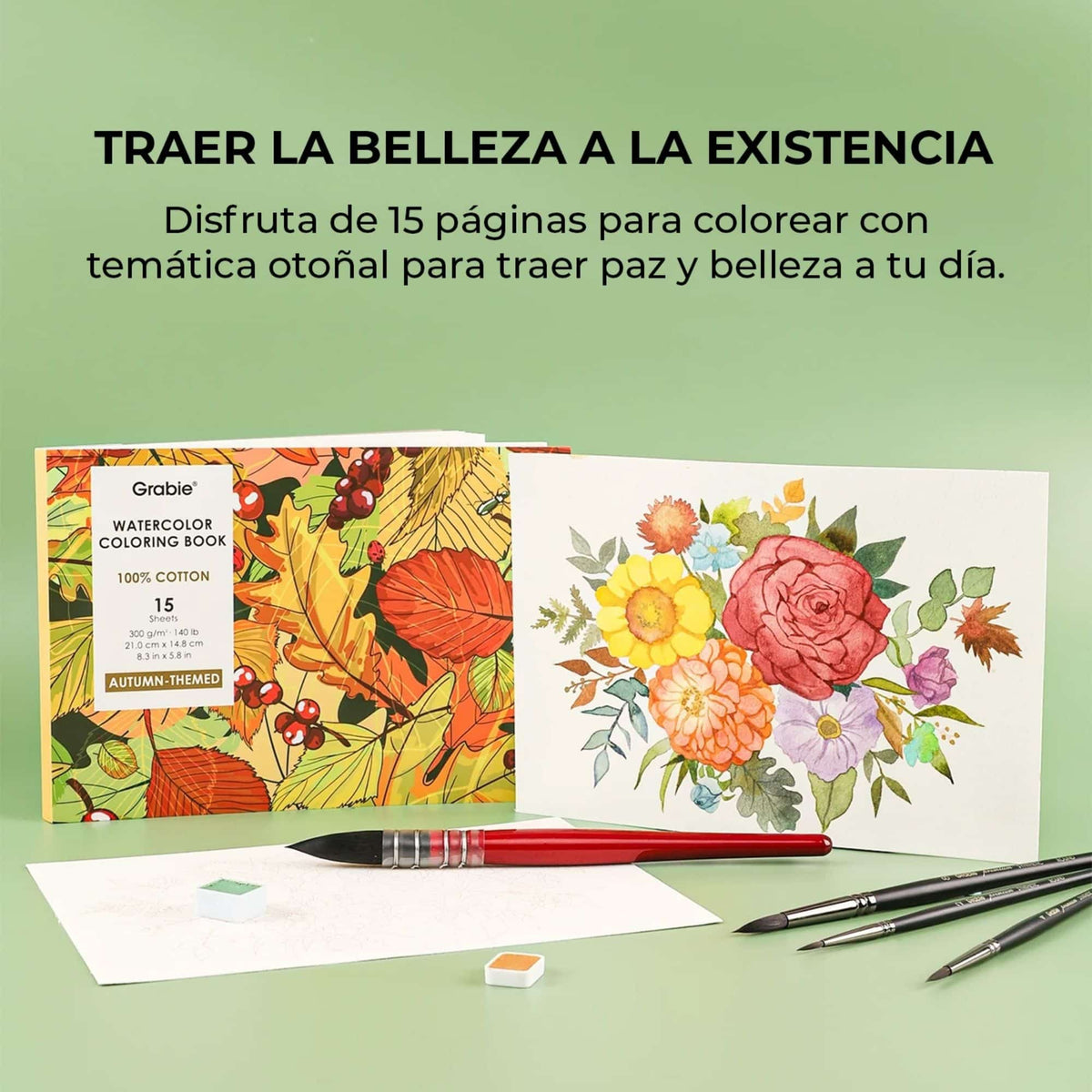 Grabie Coloring Club - Kit Acuarelas Autumn Libreta y Libro