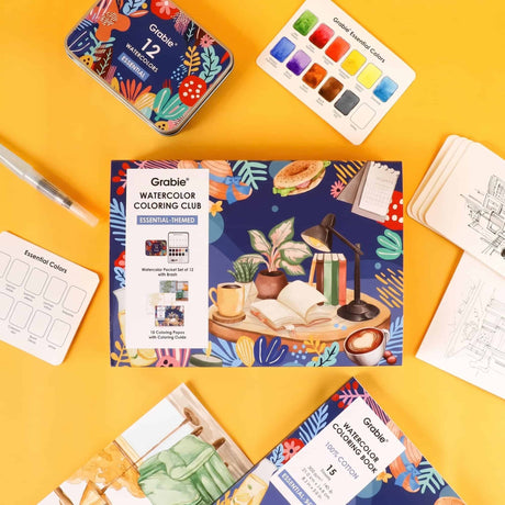 Grabie Coloring Club - Kit Acuarelas Essential Libreta y Libro
