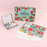 Grabie Coloring Club - Kit Acuarelas Floral Libreta y Libro