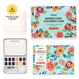 Grabie Coloring Club - Kit Acuarelas Floral Libreta y Libro