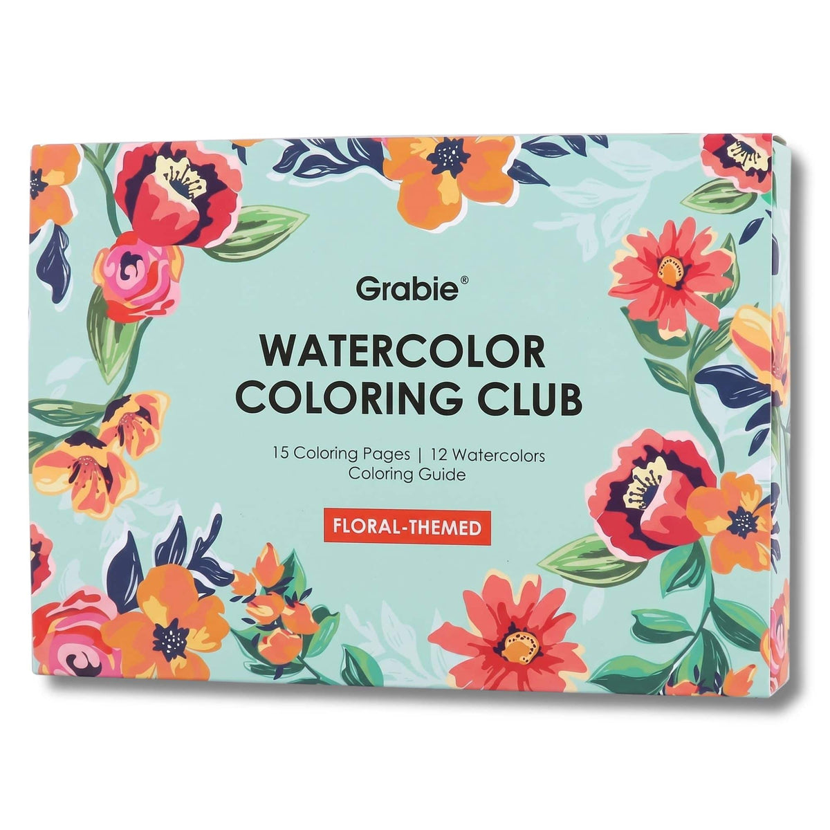 Grabie Coloring Club - Kit Acuarelas Floral Libreta y Libro