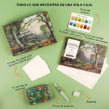 Grabie Coloring Club - Kit Acuarelas Forest Libreta y Libro