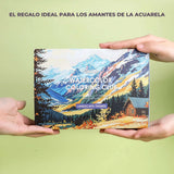 Grabie Coloring Club - Kit Acuarelas Landscape Libreta y Libro