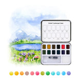 Grabie Coloring Club - Kit Acuarelas Landscape Libreta y Libro