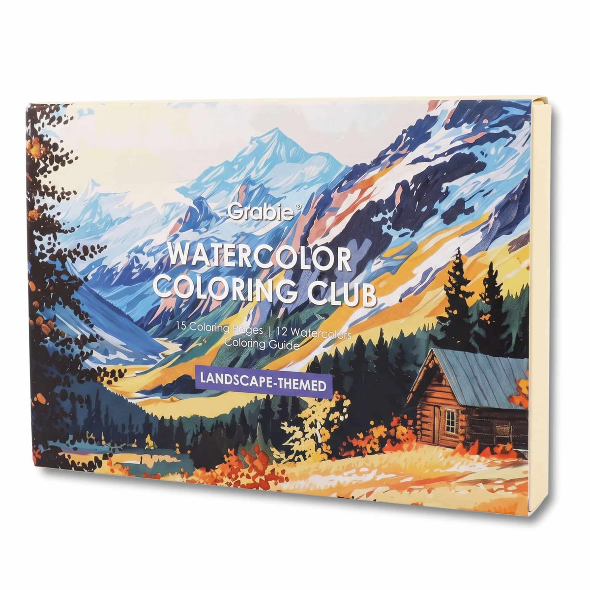 Grabie Coloring Club - Kit Acuarelas Landscape Libreta y Libro