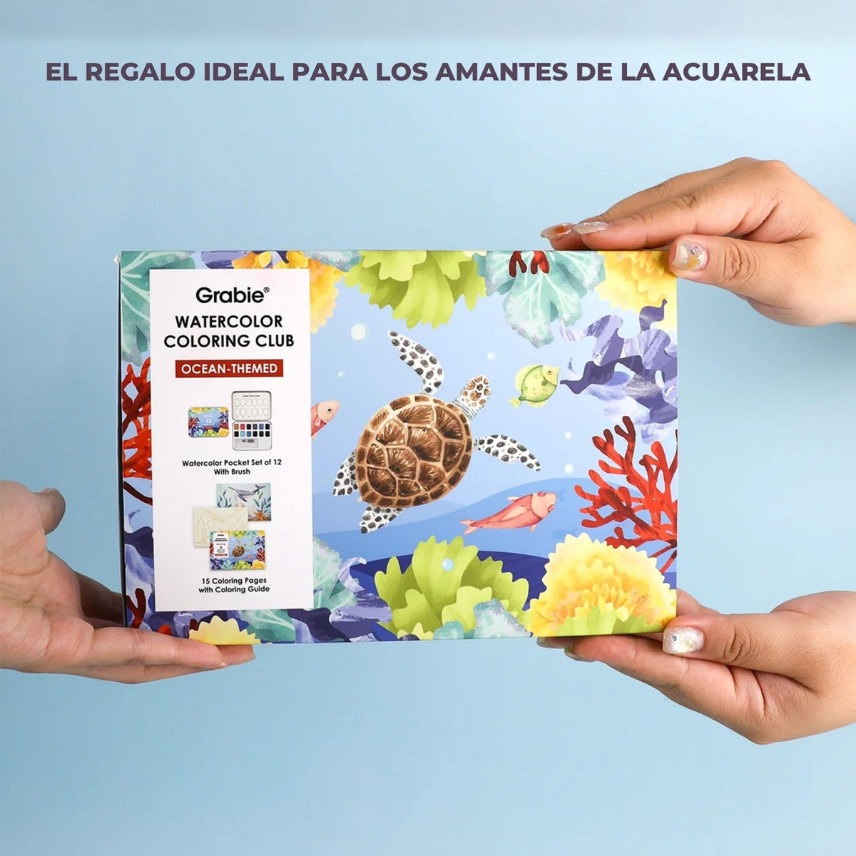 Grabie Coloring Club - Kit Acuarelas Ocean Libreta y Libro