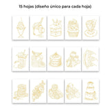 Grabie - Libro para Colorear Acuarela 100% Algodón Dessert