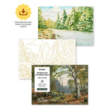 Grabie - Libro para Colorear Acuarela 100% Algodón Forest