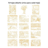 Grabie - Libro para Colorear Acuarela 100% Algodón Forest
