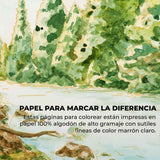 Grabie - Libro para Colorear Acuarela 100% Algodón Forest