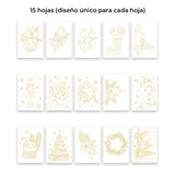 Grabie - Libro para Colorear Acuarela 100% Algodón Navidad