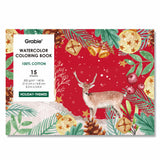 Grabie - Libro para Colorear Acuarela 100% Algodón Navidad