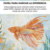 Grabie - Libro para Colorear Acuarela 100% Algodón Ocean