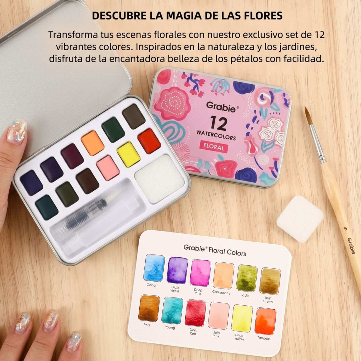 Grabie - Set 12 Acuarelas Floral