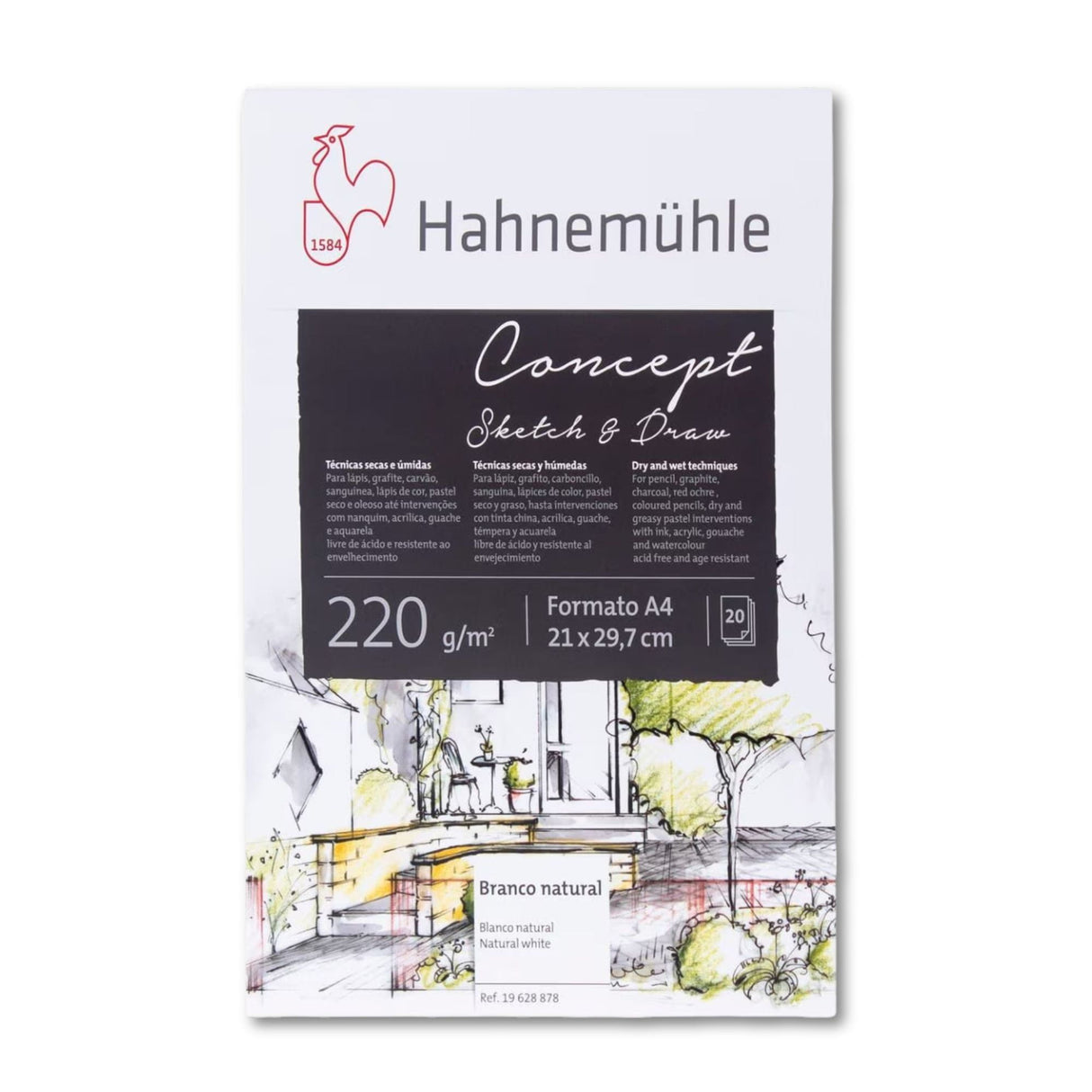 Hahnemühle Concept - Block Sketch & Draw A4 21 x 29,7 cm 20 Hojas