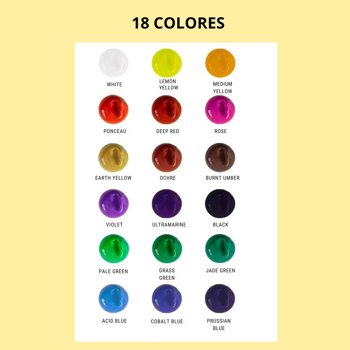 Himi - Set 18 Gouache Potes 30 g Estuche Amarillo