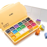 Himi - Set 18 Gouache Potes 30 g Estuche Amarillo y Pinceles