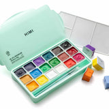 Himi - Set 18 Gouache Potes 30 g Estuche Verde y Pinceles