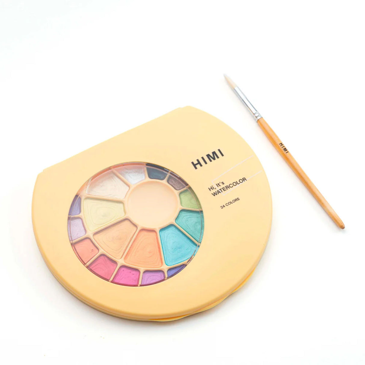 Himi - Set 24 Acuarelas Metálicas en Pastilla Estuche Amarillo