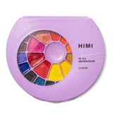 Himi - Set 24 Acuarelas Semi Húmedas en Pastilla Estuche Lila