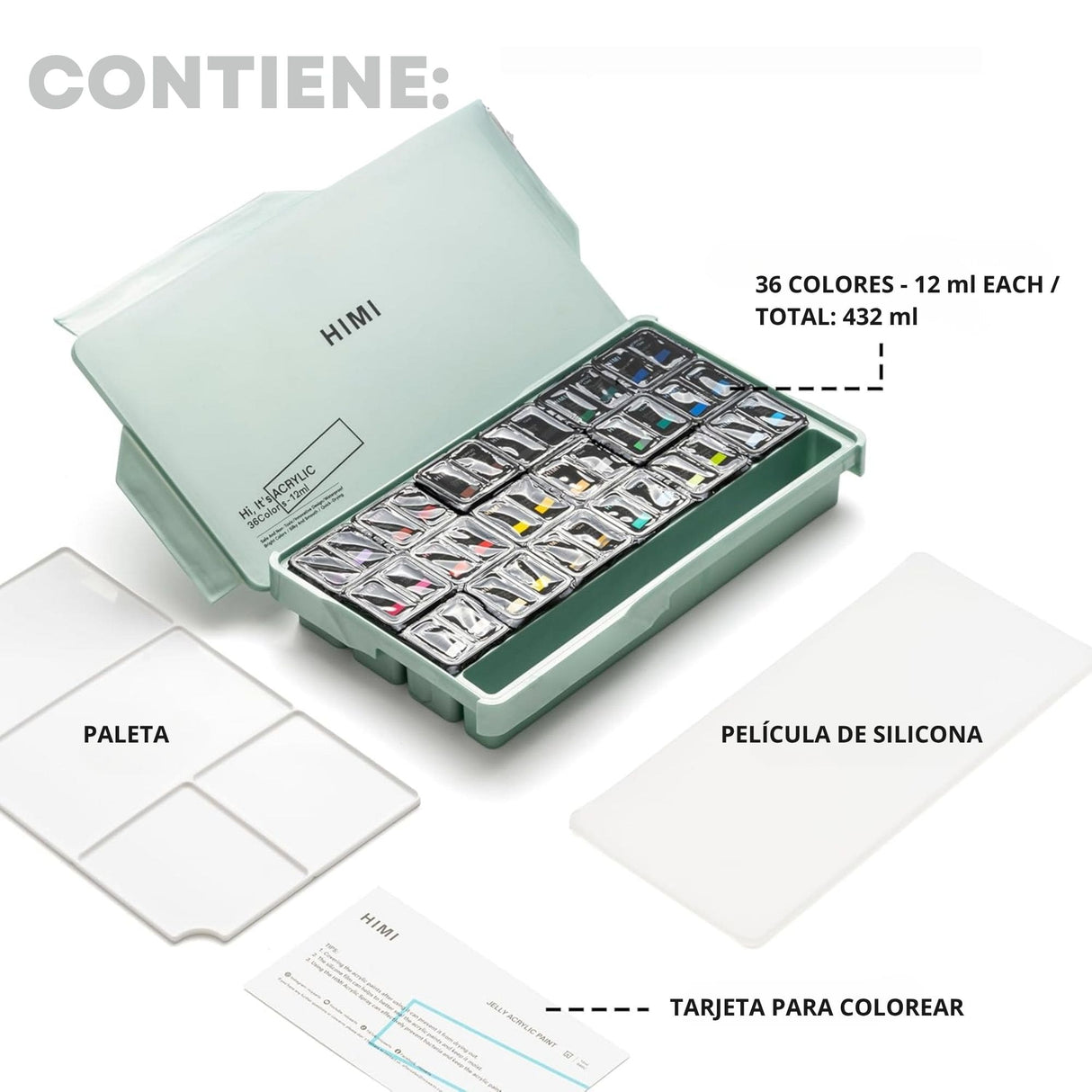 Himi - Set 36 Pinturas Acrílicas Twin Cup 12 ml