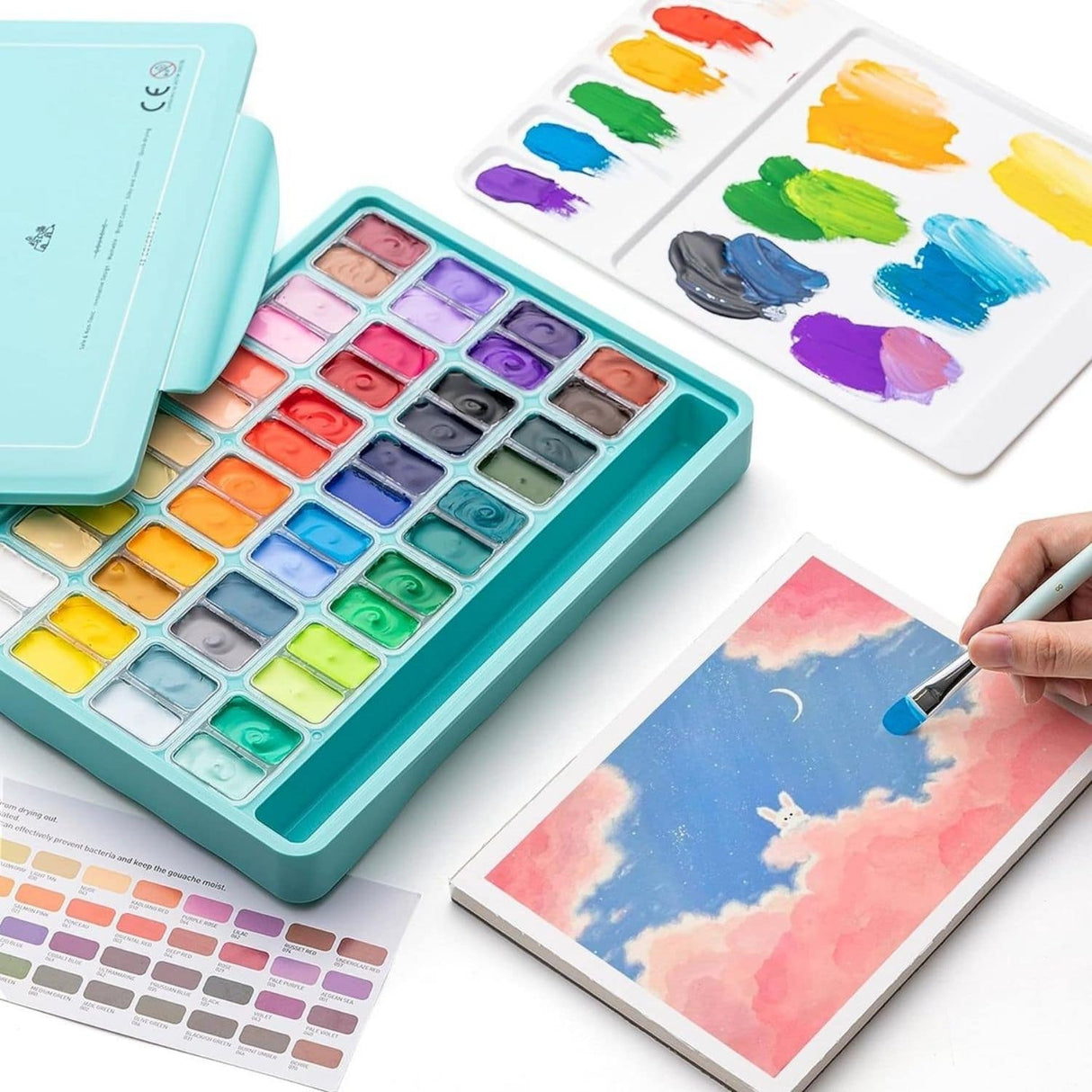 Himi - Set 48 Gouache Potes 12 g Green y Pinceles