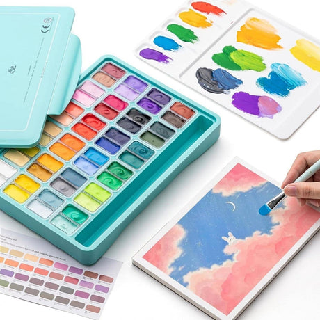 Himi - Set 48 Gouache Potes 12 g Green y Pinceles