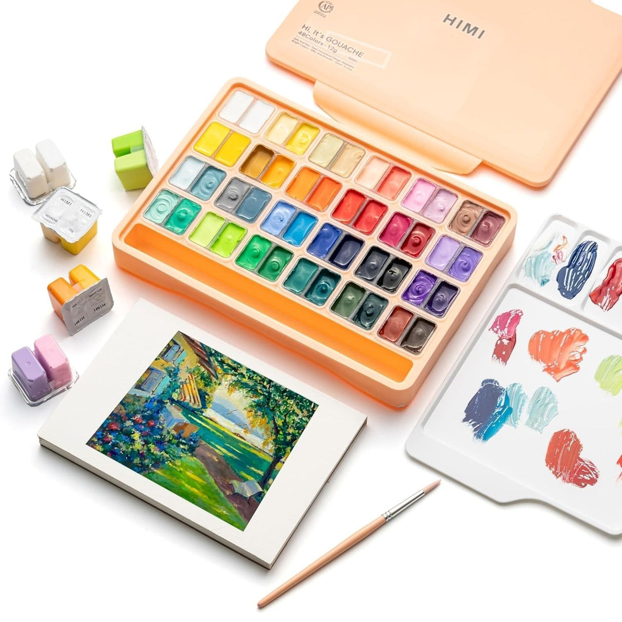 Himi - Set 48 Gouache Potes 12 g y Pinceles Peach Fuzz