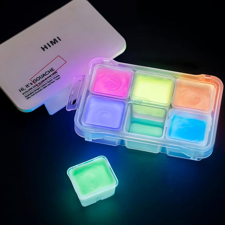 Himi - Set 6 Gouache Glow in the Dark Potes 23 ml