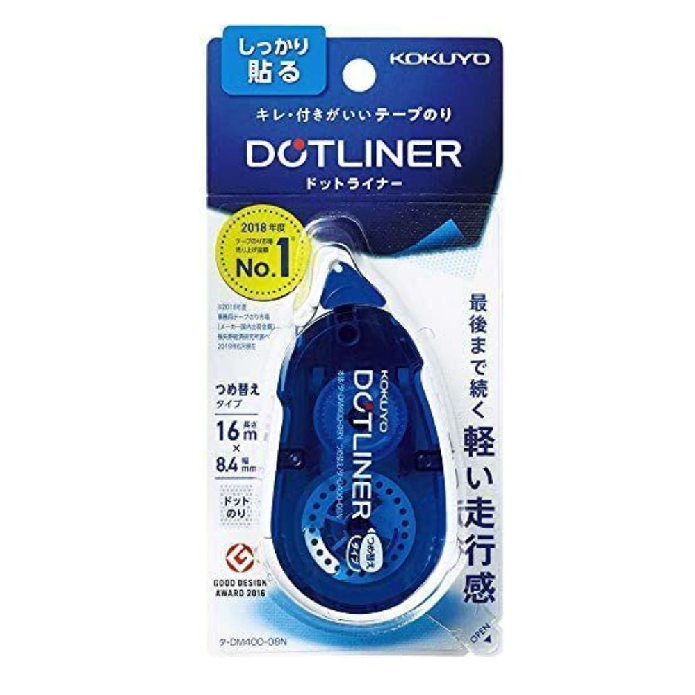 Kokuyo S&T – 3 Confezioni Di Nastro Ricambio Data-DM400N-08, Forte Adesione, 8,4 Mm X 16 M, Prodotto Giapponese
