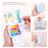 Languo - Kit Acuarelas Libreta y Pinceles Macaron Colors