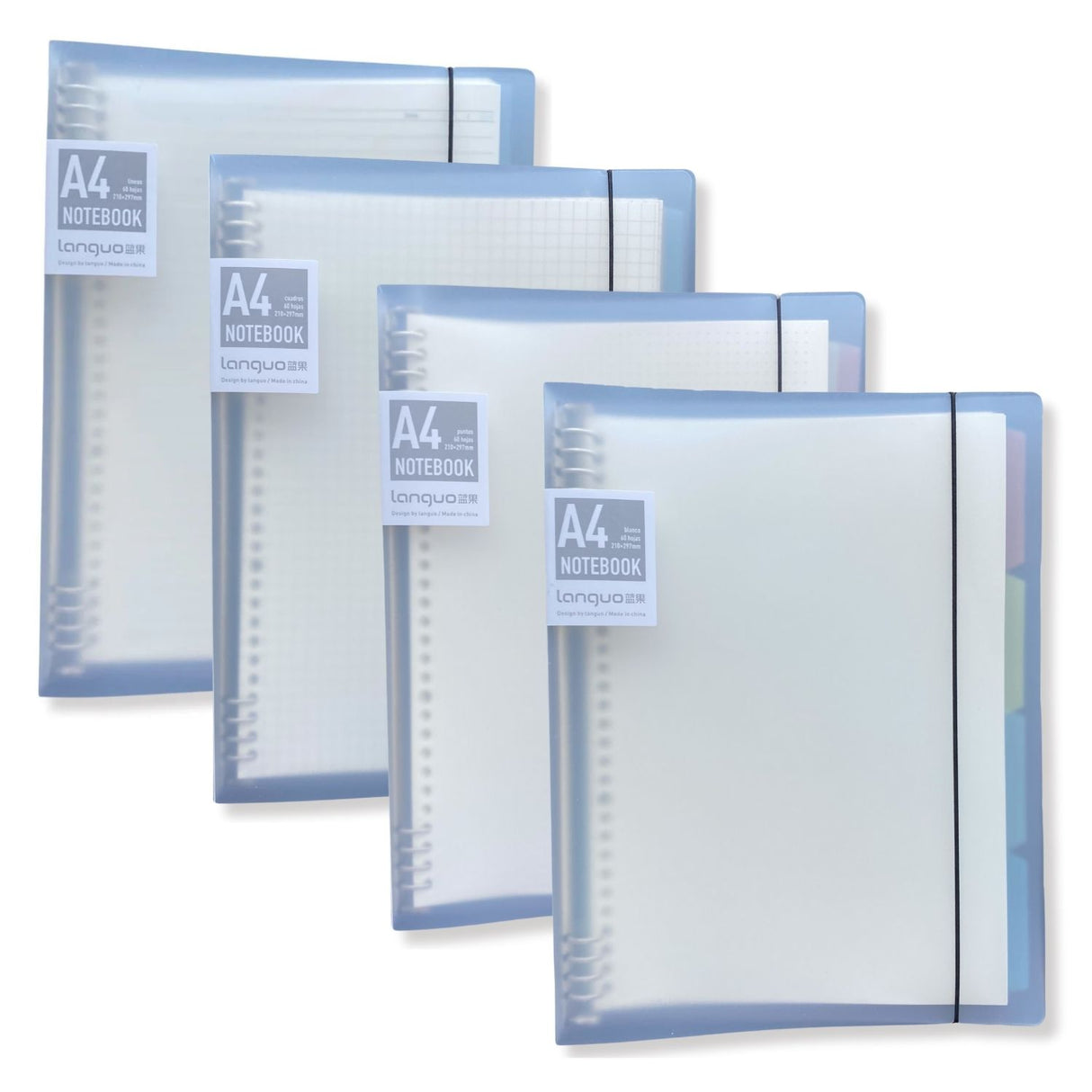 Languo - Libreta Anillada Tipo Binder A4 con Sistema Refill