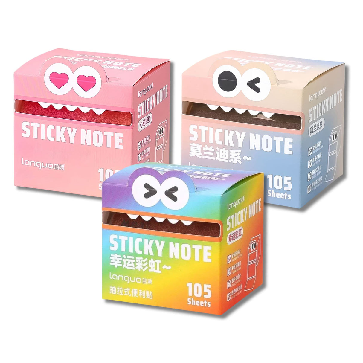 Languo - Pack 105 Notas Adhesivas Creative Transparent 70 x 50 mm
