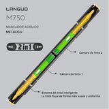 Languo - Set 24 Marcadores Acrílicos Metálicos Punta Pincel y Fina