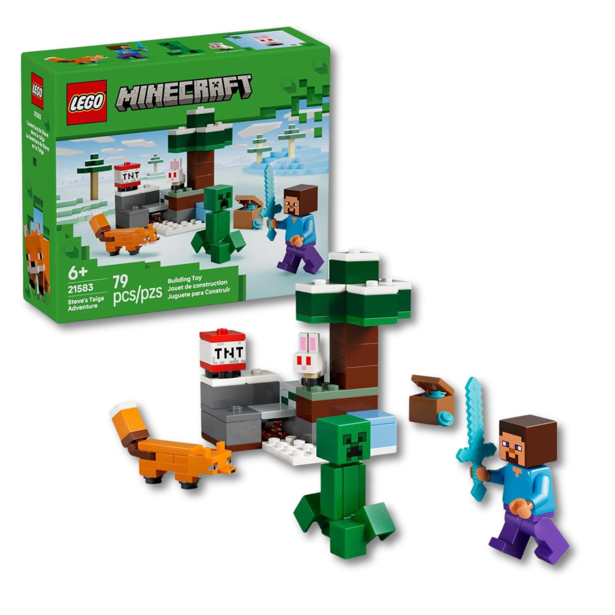 Lego Minecraft - Juego de Bloques La Aventura de Steve en la Taiga