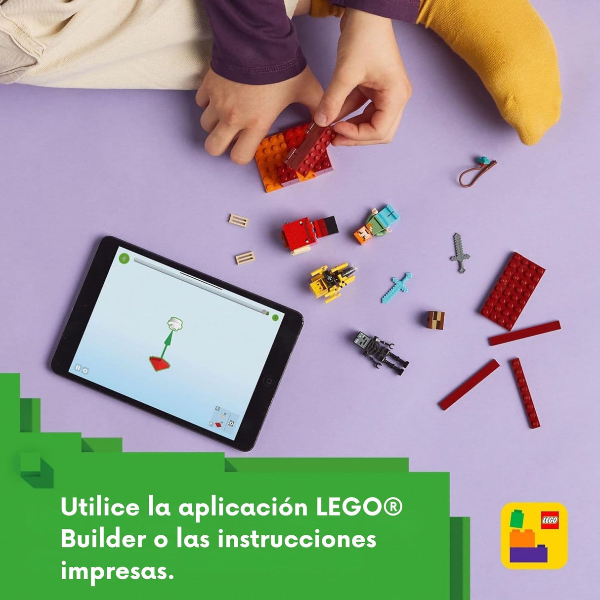 Lego Minecraft - Juego de Bloques La Batalla de Lava del Inframundo