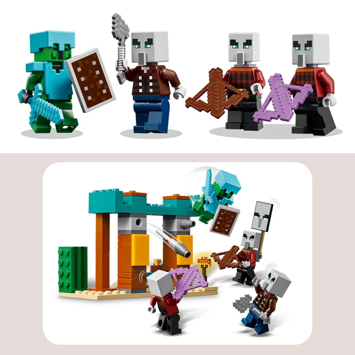 Lego Minecraft - Juego de Bloques La Patrulla del Desierto de los Aldeanos