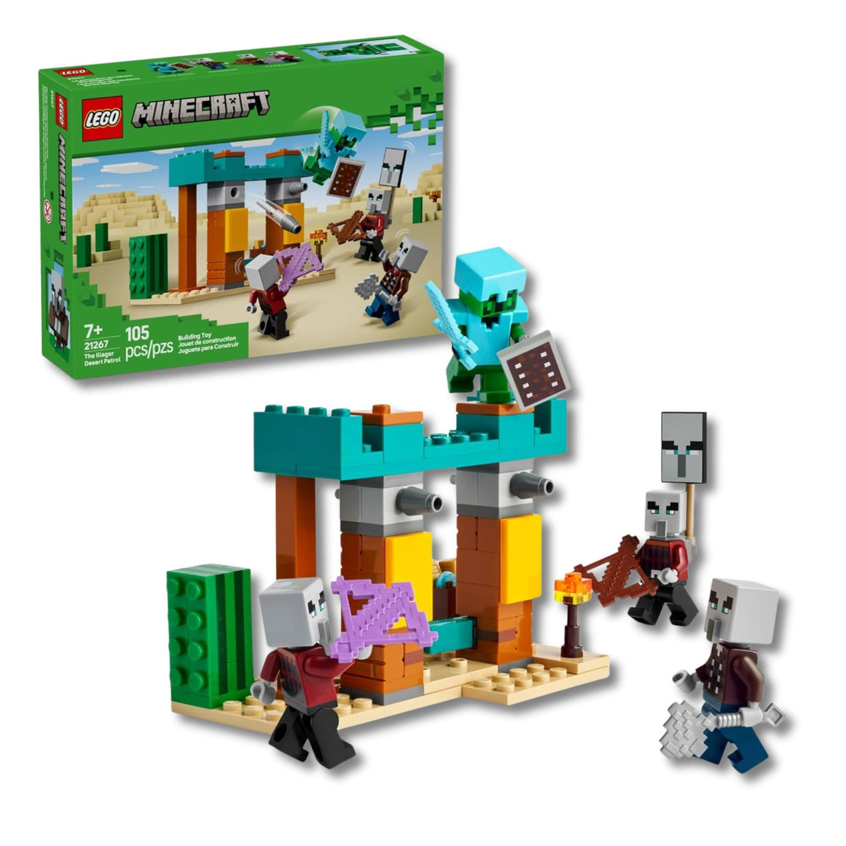 Lego Minecraft - Juego de Bloques La Patrulla del Desierto de los Aldeanos