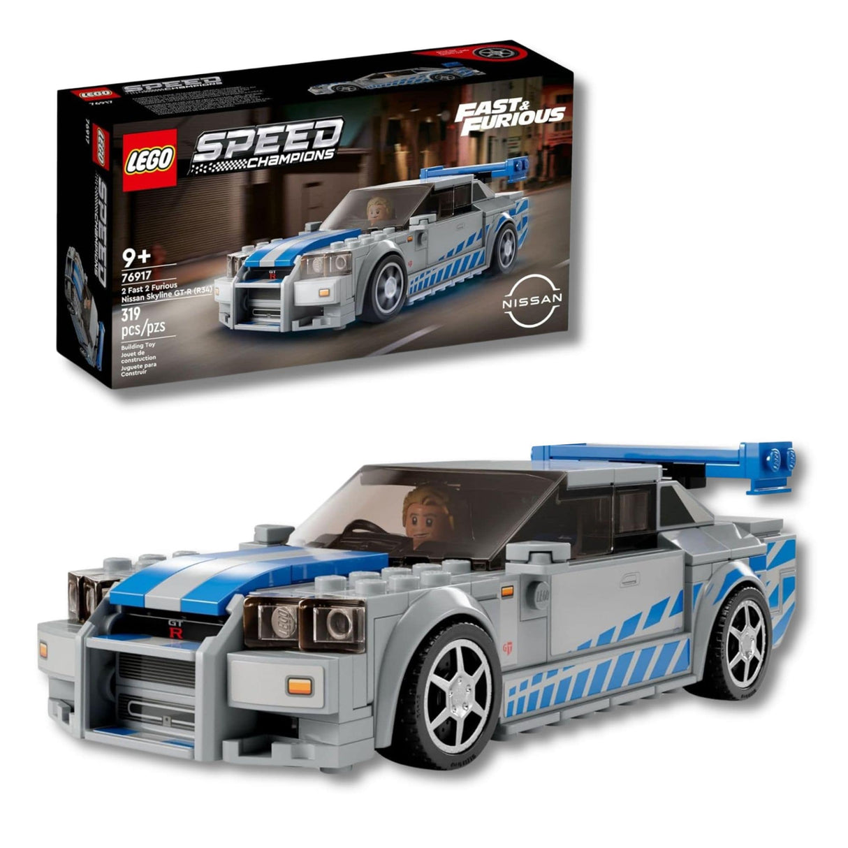 Lego Speed Champions - Juego de Bloques Nissan Skyline Gt-R (R34) de Más Rápido, Más Furioso