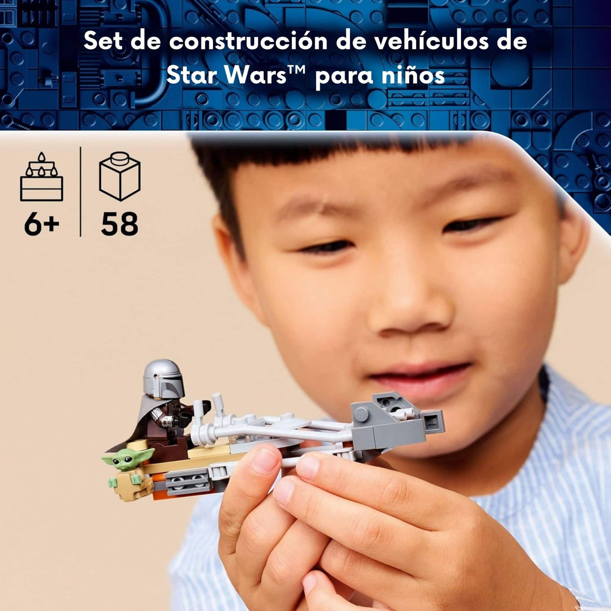 Lego Star Wars - Juego de Bloques Moto Speeder del Mandaloriano Y Grogu