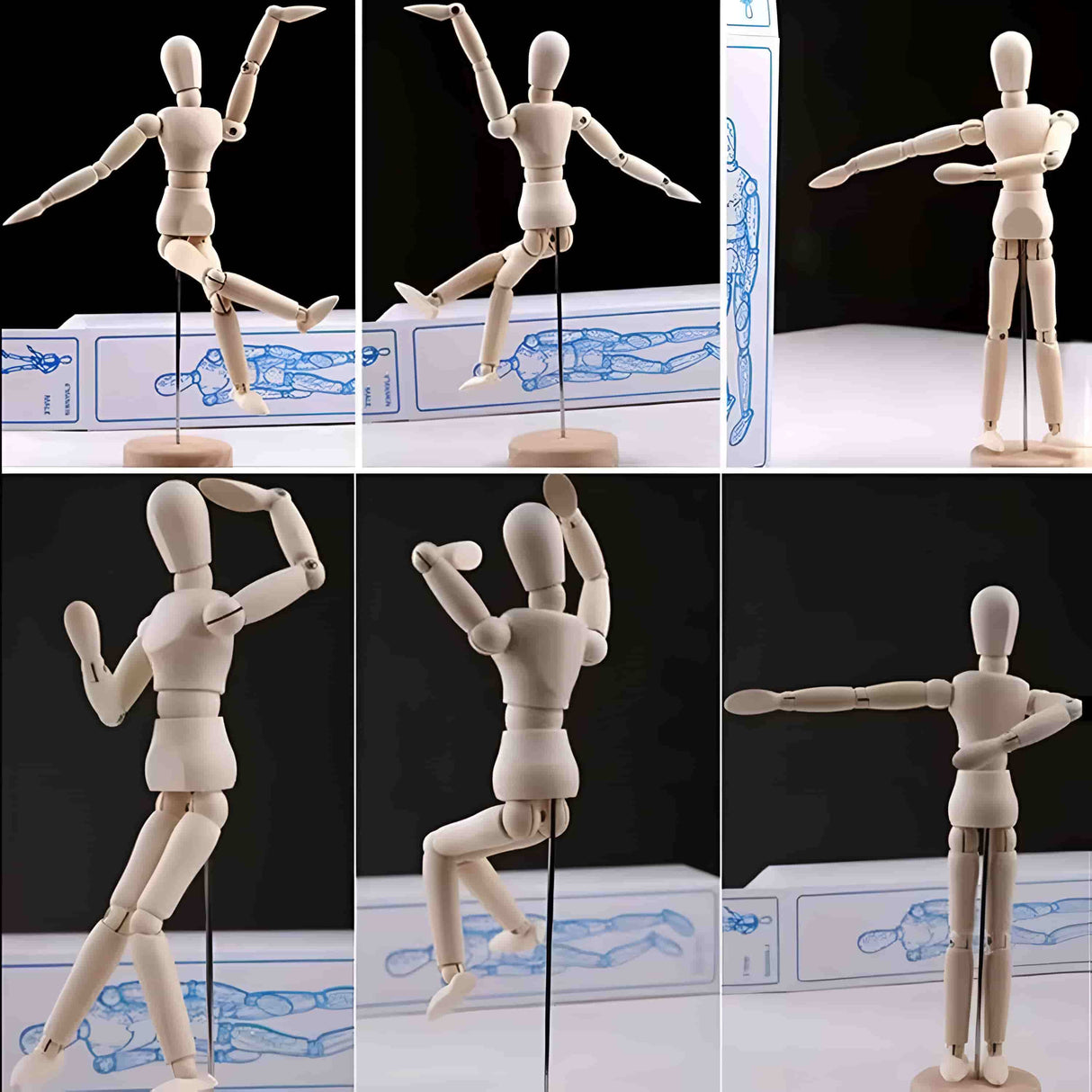Maniquí para Dibujo de Madera Articulado 30 cm