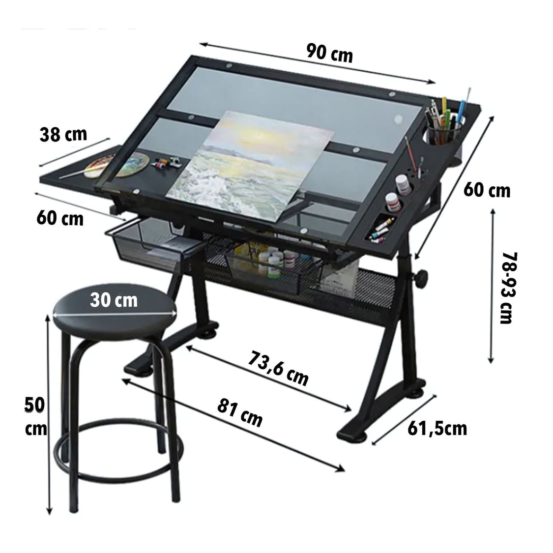 Mesa De Dibujo Profesional Ajustable Con Tablero De Vidrio Dibu Chile mesa-de-dibujo-profesional-ajustable-con-tablero-de-vidrio-dibu-chile