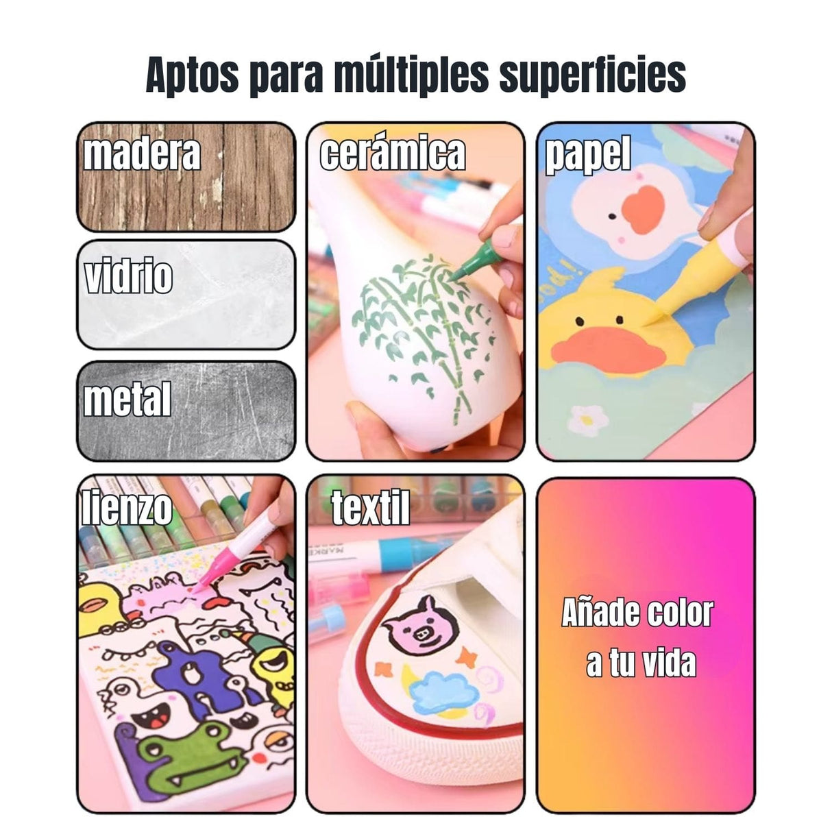 Miya - Set 24 Marcadores Acrílicos Doble Punta