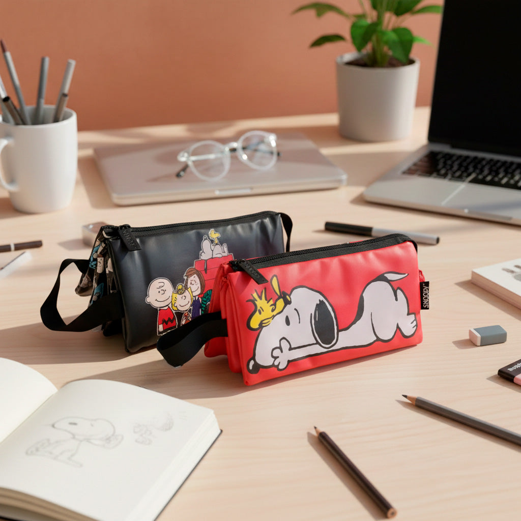 Mooving - Estuche para Lápices Cuádruple Snoopy